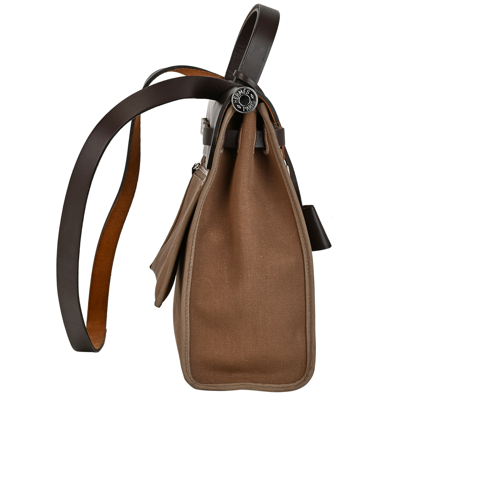 Herbag Zip 31, &pound;1,500, Handbags, Brown/Taupe, Canvas/Leather, Side view